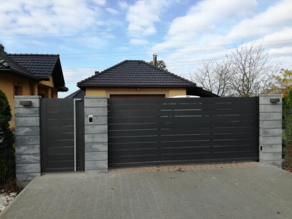 brama panelowa nowoczesna realizacja golasowice wzor 60
